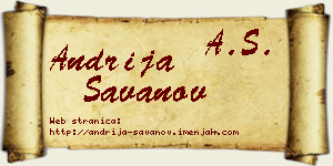 Andrija Savanov vizit kartica
